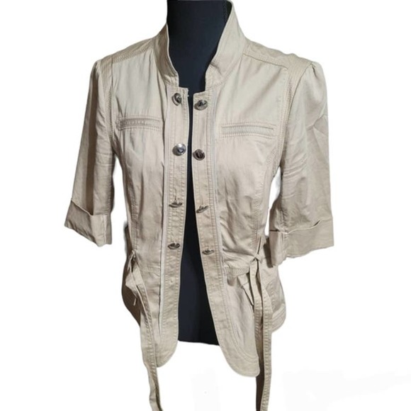 White House Black Market Jackets & Blazers - White House Black Market Tan Short Sleeve Blazer Womens 8 (D)